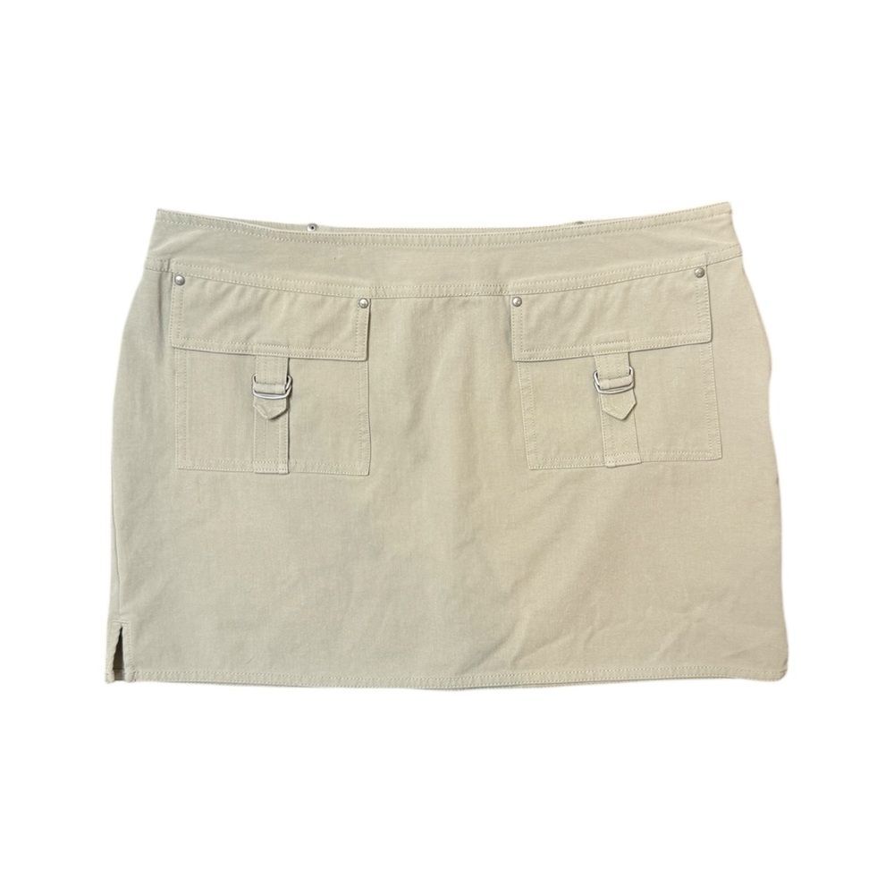 Y2K Express Cargo Khaki Green Mini Skirt Size 10